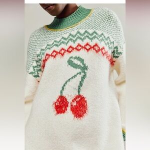 Brand New Free People Cherry Sweetheart Sweater Dress Medium